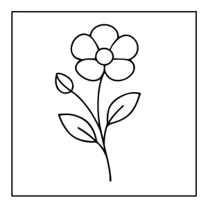 Minimal zen buttercup outline coloring page for free printable art and relaxation