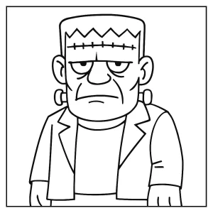 Frankenstein monster coloring page for free printable fun