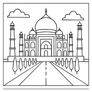 Taj Mahal coloring page – free printable coloring sheet for kids and adults