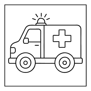 Ambulance coloring page for kids – free printable emergency vehicle illustration to color
