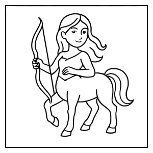 Centaur coloring page featuring a mythical creature for kids and adults to print and color