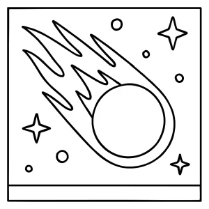 Comet streaking through space coloring page for free printable fun