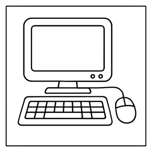 Computer coloring page for kids to print and color for free