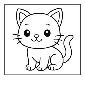 Adorable kitten coloring page for kids – free printable activity