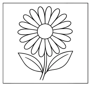 Daisy flower coloring page – printable activity for kids and adults