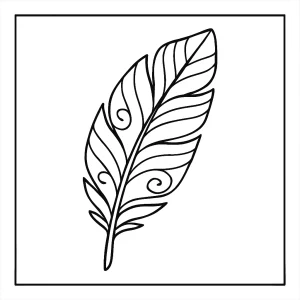 Beautiful feather coloring page for free printable coloring fun