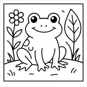 Cute frog coloring page for free printable activities for kids