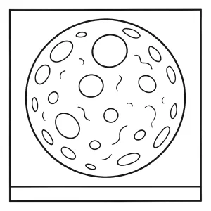 Full moon coloring page with stars and clouds, free printable for kids and adults