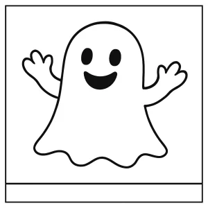 Ghost coloring page featuring a cute floating ghost for kids to color