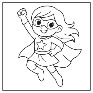Girl superhero coloring page for free printable activities
