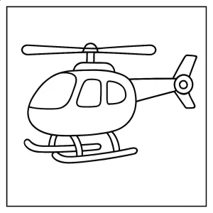 Helicopter coloring page for kids to print and color for free