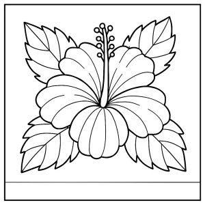 Beautiful hibiscus flower coloring page for free printable fun