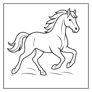 Horse running coloring page – free printable coloring page for kids