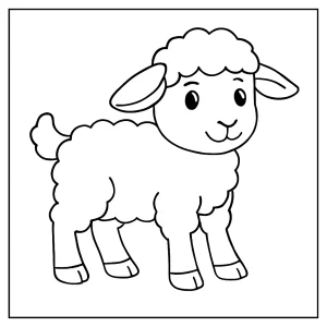 Adorable lamb coloring page for free printable coloring fun