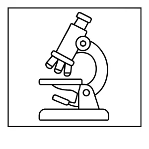 Microscope coloring page for kids to print and color, featuring a detailed scientific instrument illustration.