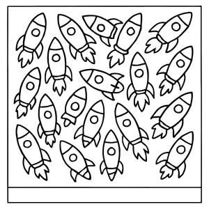 Number 19 rockets coloring page – free printable for kids featuring rockets to color and count