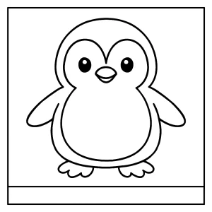 Cute penguin coloring page for kids to print and color for free