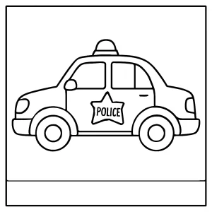 Police car coloring page for free printable fun – emergency vehicle illustration to color