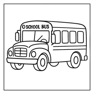 School bus coloring page – printable illustration of a school bus for kids to color