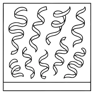Streamers coloring page featuring swirly ribbons and festive designs to print and color for free