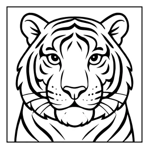Tiger face coloring page – free printable for kids and adults