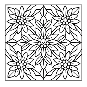 Edelweiss geometric pattern coloring page for free printable fun