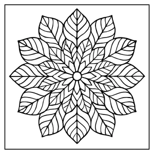 Leaf vein mandala coloring page with intricate natural patterns for free printable coloring