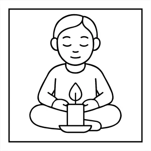 Candle flame mindfulness coloring page for free printable relaxation and meditation