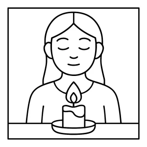 Candle flame mindfulness coloring page for free printable relaxation and meditation activities