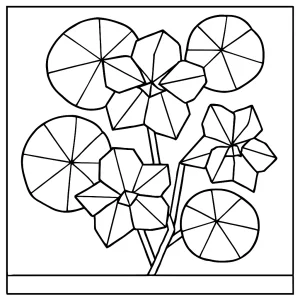 Nasturtium origami collage coloring page with intricate flower and paper designs for free printable coloring