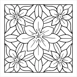 Oleander geometric pattern coloring page for kids and adults to print and color